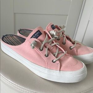 Sperry Pink and White Canvas Sneakers Casual Style